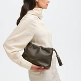 Hudson Large Crossbody Pouch Forest Green Milled Pebble