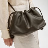 Hudson Large Crossbody Pouch Forest Green Milled Pebble
