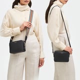 Camera Crossbody with Interchangeable Straps Black Pebble