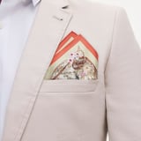 Men’s Silk Pocket Square Coral English Garden Pure Silk