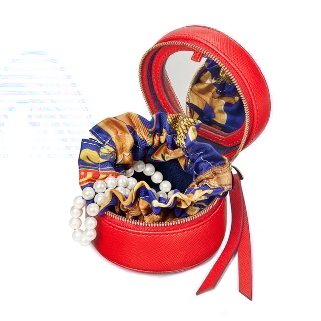 Scarlet Zipped Travel Jewellery Case Aspinal of London