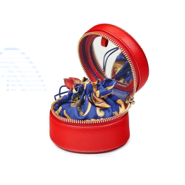 Scarlet Zipped Travel Jewellery Case Aspinal of London