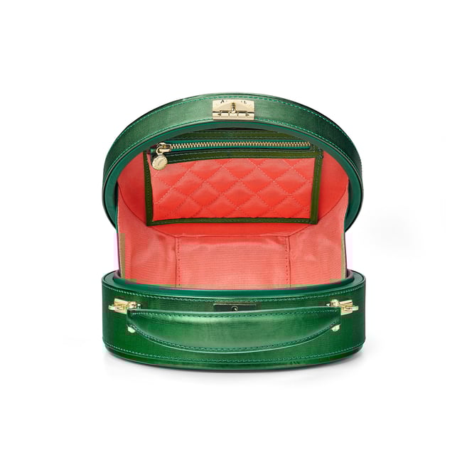 Giles x Aspinal Green Hat Box Bag Aspinal of London