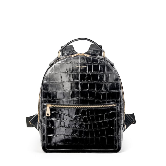 London Backpack Deep Shine Black Soft Croc