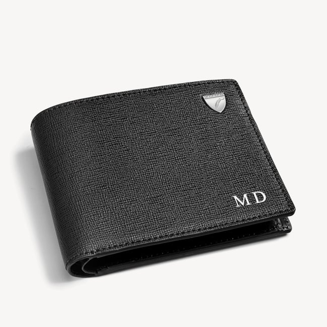 Oakridge Leather Mens Coin Purse With Credit Card Slot - Black Leather Tray Wallet