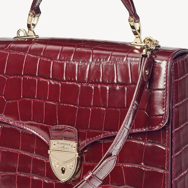 Mayfair Bag Deep Shine Bordeaux Croc