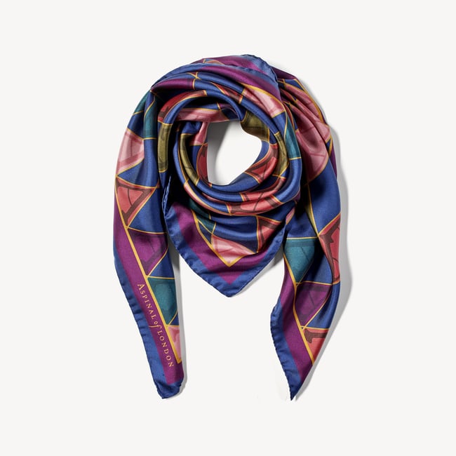 Harlequin Silk Scarf Multi-coloured Pure Silk