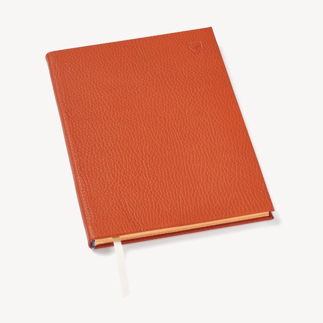 A5 Leather Bound Journal in Marmalade Aspinal of London