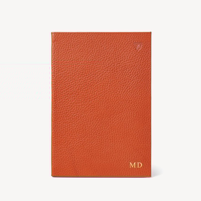 A5 Leather Bound Journal in Marmalade Aspinal of London