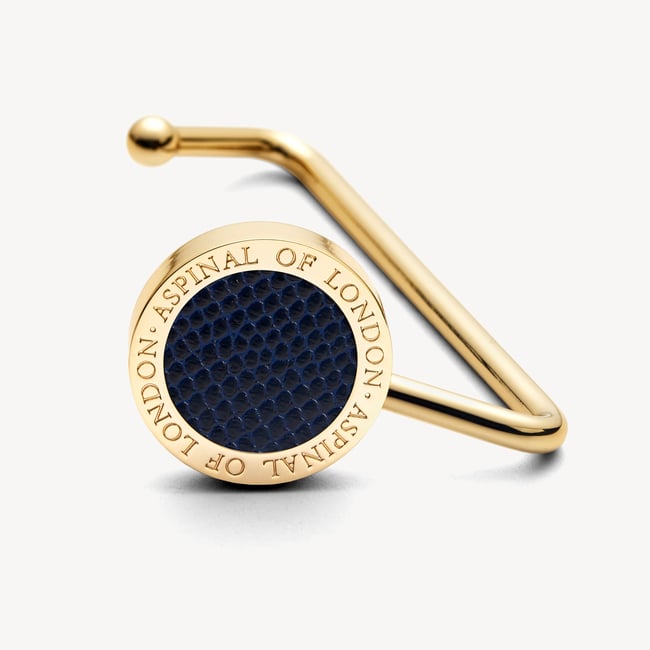 Handbag Hook in Midnight Blue Lizard Aspinal of London