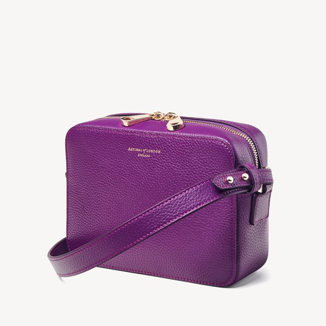 Camera Crossbody Bag Purple Pebble