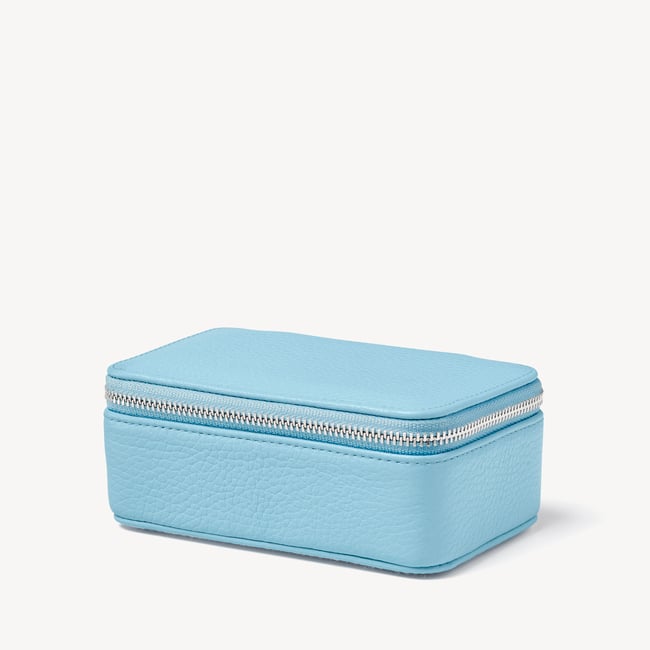 Medium Travel Jewellery Case Azure Blue Pebble