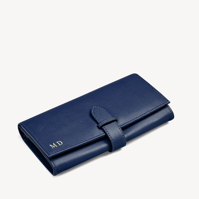 London Women's Purse Wallet in Smooth Midnight Blue Aspinal of London