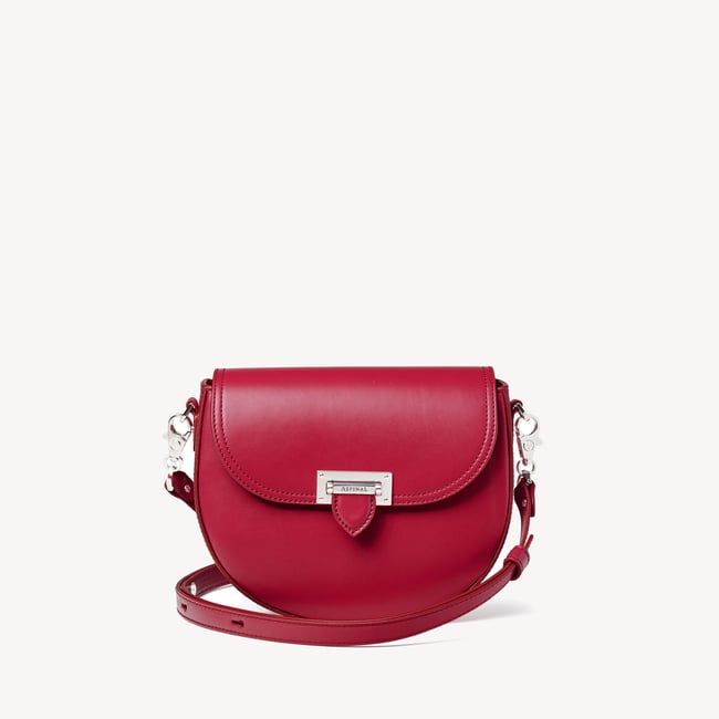 Portobello Crossbody Bag in Smooth Cranberry Aspinal of London