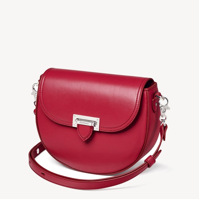 Portobello Crossbody Bag in Smooth Cranberry Aspinal of London