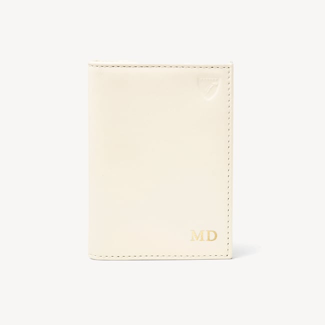 Double Fold Credit Card Case Smooth Ivory