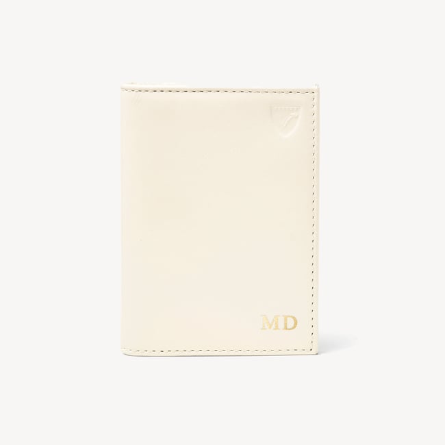 Double Fold Credit Card Case Smooth Ivory