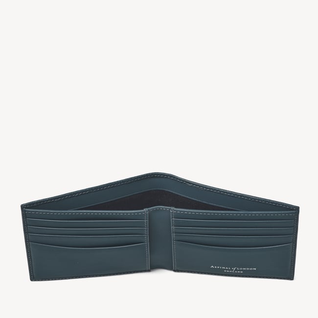 8 Card Billfold Wallet Teal Saffiano