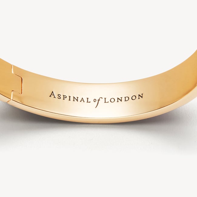 Enamel Bangle Dove Grey Enamel & 18ct Gold Plated