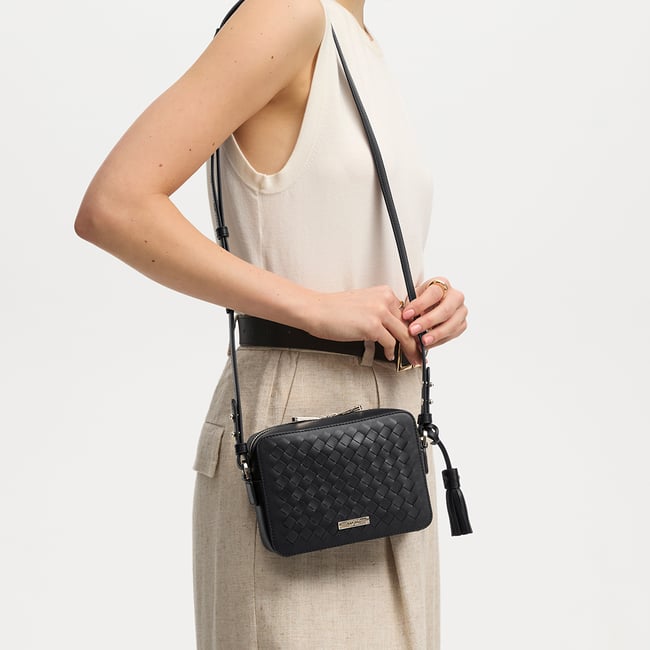 Chevron Forest Weave Crossbody Camera Bag