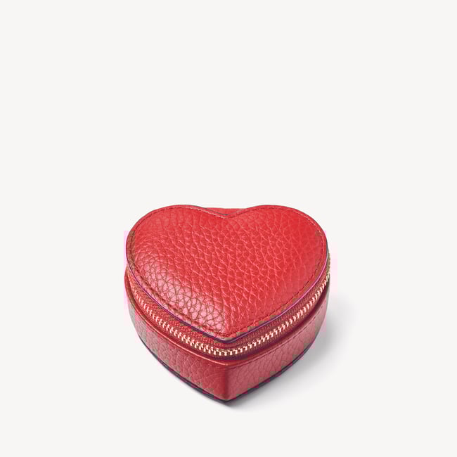 Heart Ring Box Cardinal Red Pebble