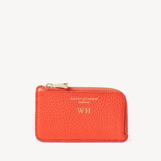 Zipped Coin & Card Holder Coral Pebble