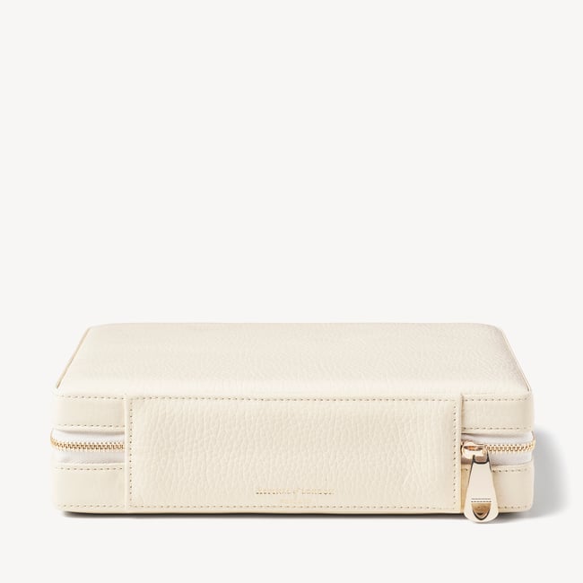 Large Travel Jewellery Case Ivory Pebble
