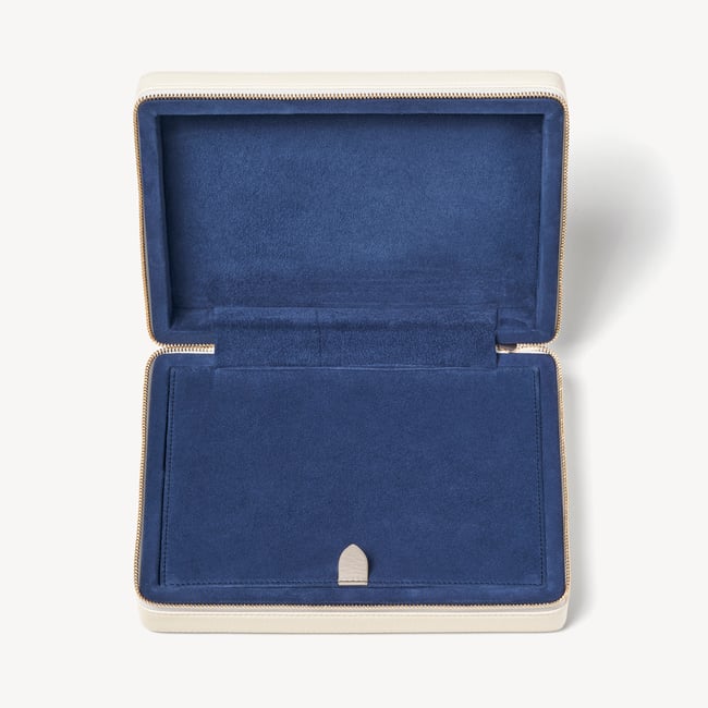 Large Travel Jewellery Case Ivory Pebble