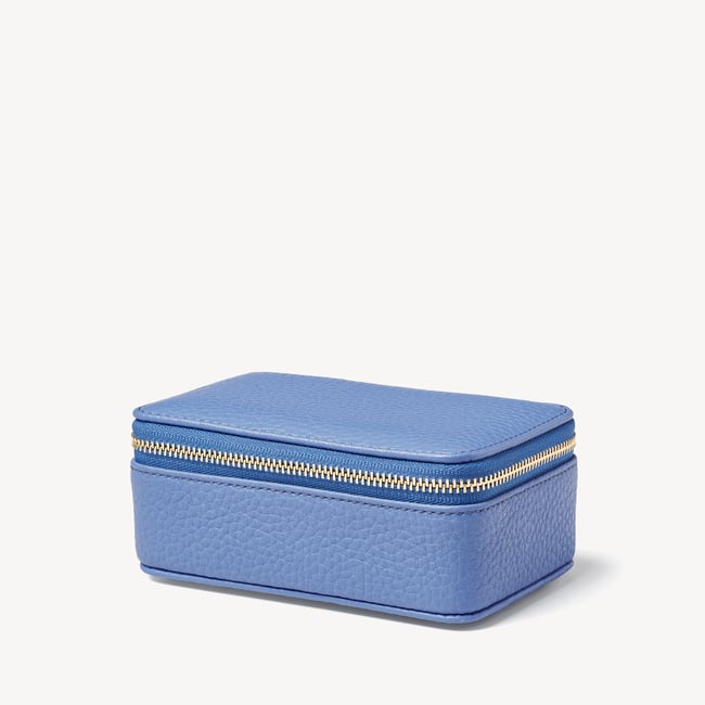 Medium Travel Jewellery Case Capri Blue Pebble