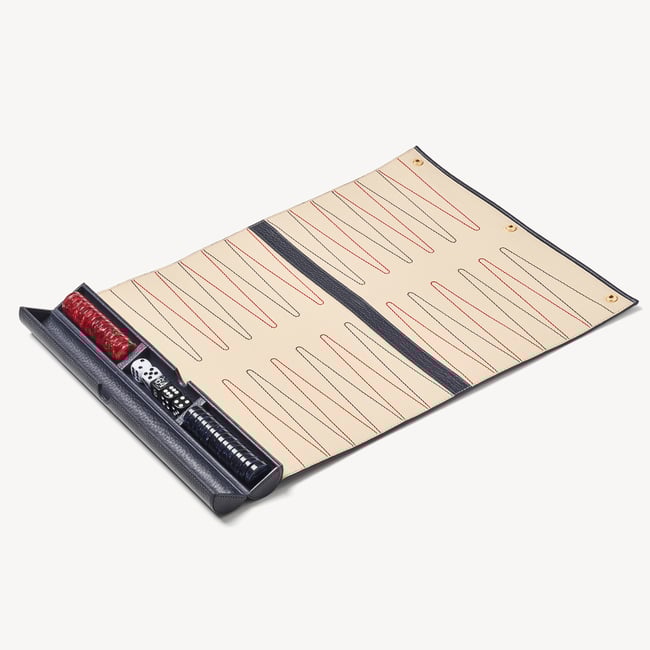Travel Backgammon Set Navy Pebble