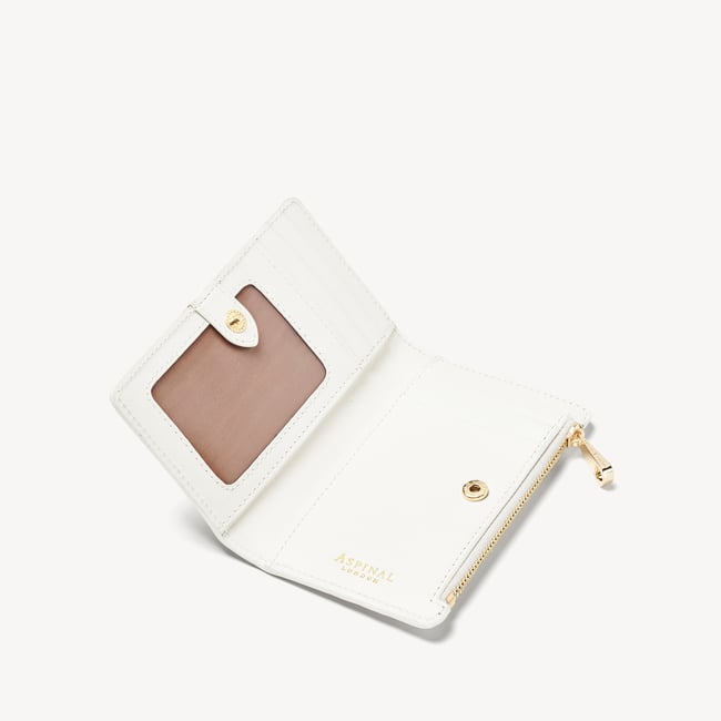 Mayfair® Coin & Card Wallet Deep Shine Chalk White Small Croc