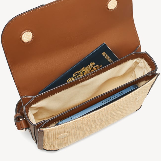 Resort Crossbody Natural Raffia & Smooth Tan