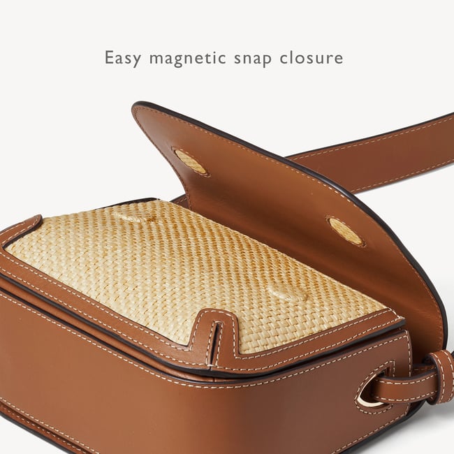 Resort Crossbody Natural Raffia & Smooth Tan