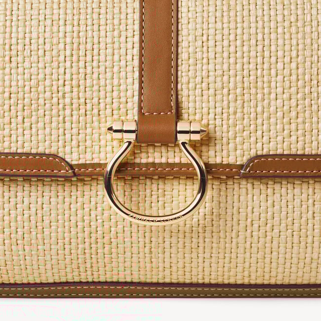 Resort Crossbody Natural Raffia & Smooth Tan