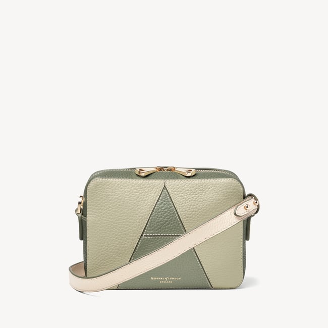 Camera Crossbody Pistachio, Sage & Ivory Pebble