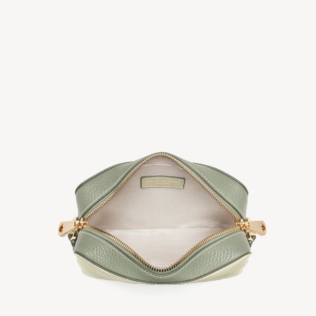 Camera Crossbody Pistachio, Sage & Ivory Pebble