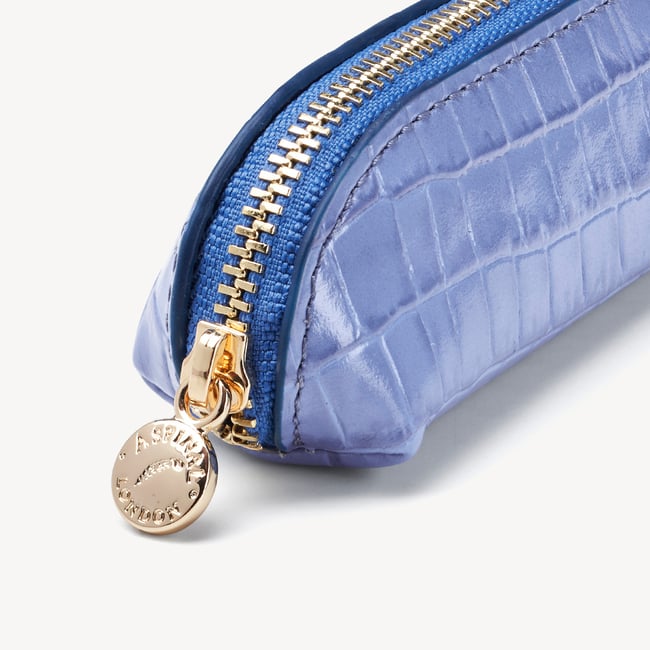 Pen & Pen Case Set Deep Shine Capri Blue Small Croc