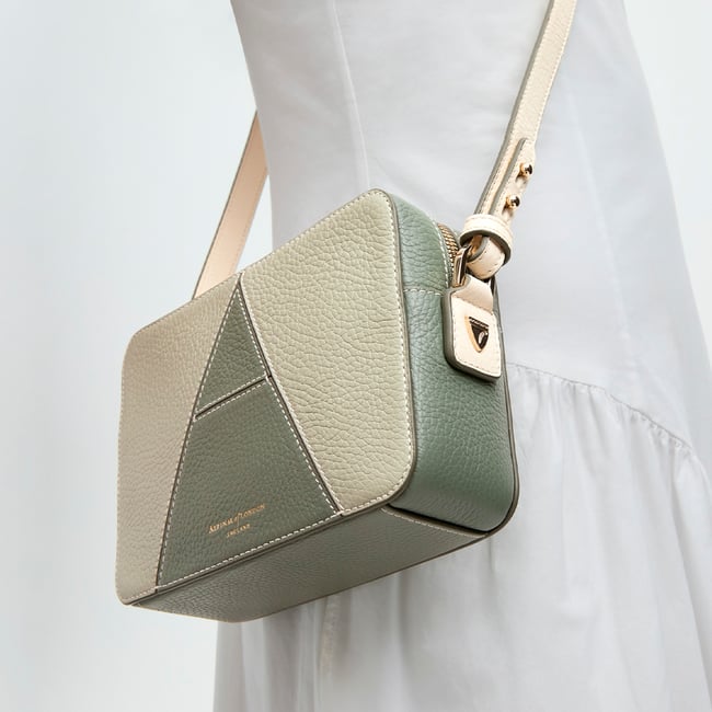 Camera Crossbody Pistachio, Sage & Ivory Pebble