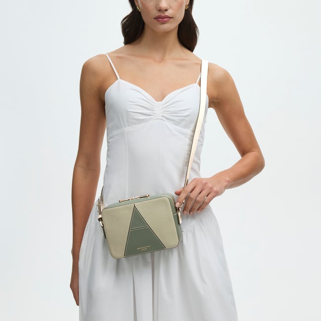 Camera Crossbody Pistachio, Sage & Ivory Pebble