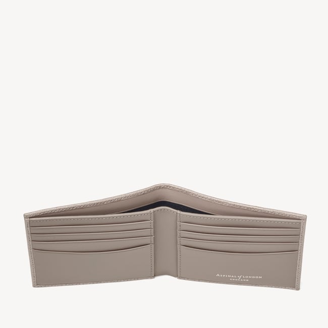 8 Card Billfold Wallet Warm Grey Saffiano