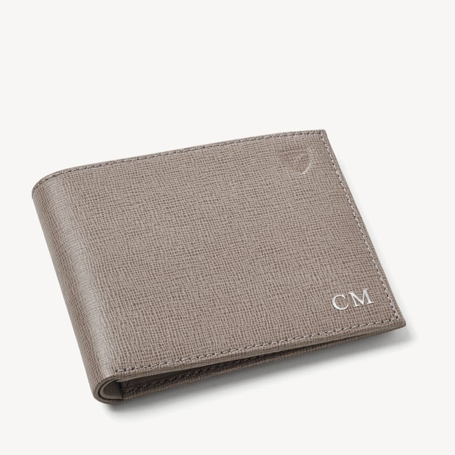 8 Card Billfold Wallet Warm Grey Saffiano
