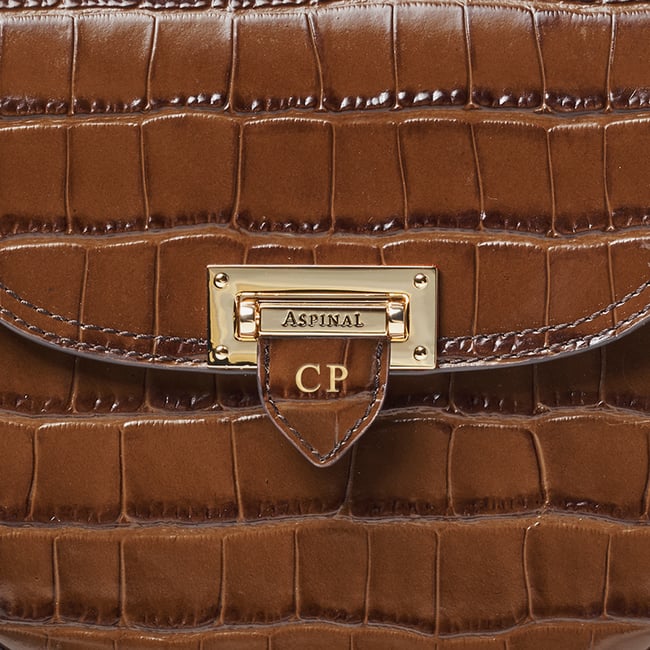 Portobello Crossbody Bag Deep Shine Chestnut Croc