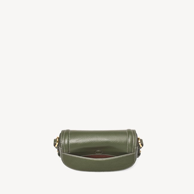 Small Stella Satchel Crossbody Bag Racing Green Pebble