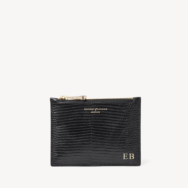 Small Essential Flat Pouch Black Lizard