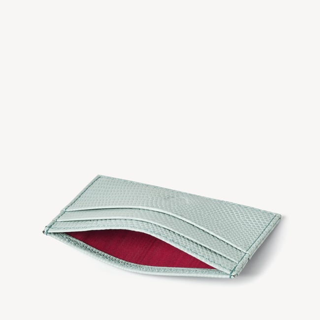 Slim Credit Card Holder Sky Blue Lizard