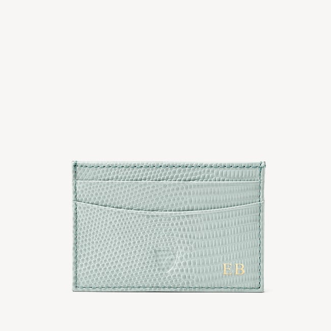 Slim Credit Card Holder Sky Blue Lizard