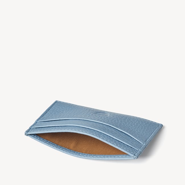 Slim Credit Card Holder Azure Blue Pebble