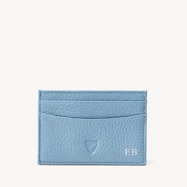 Slim Credit Card Holder Azure Blue Pebble