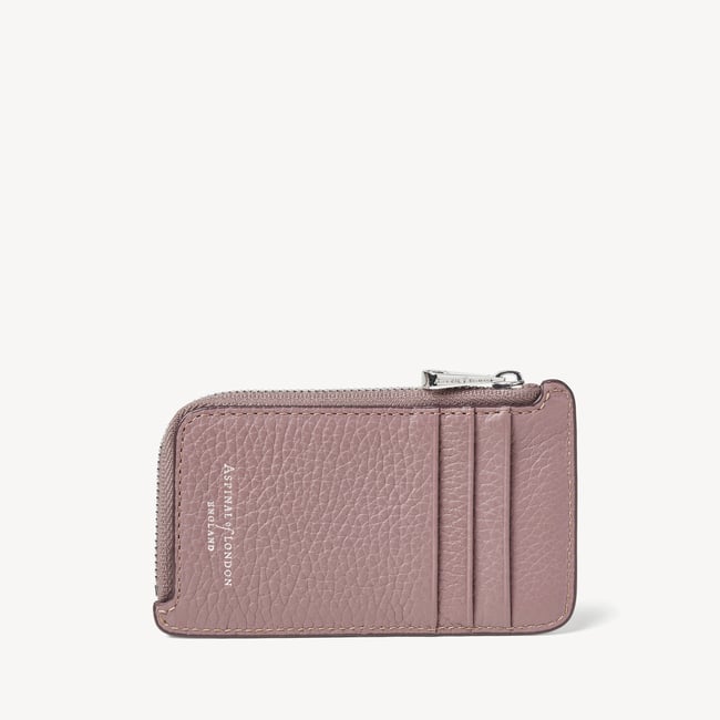 Zipped Coin & Card Holder Heather Pebble