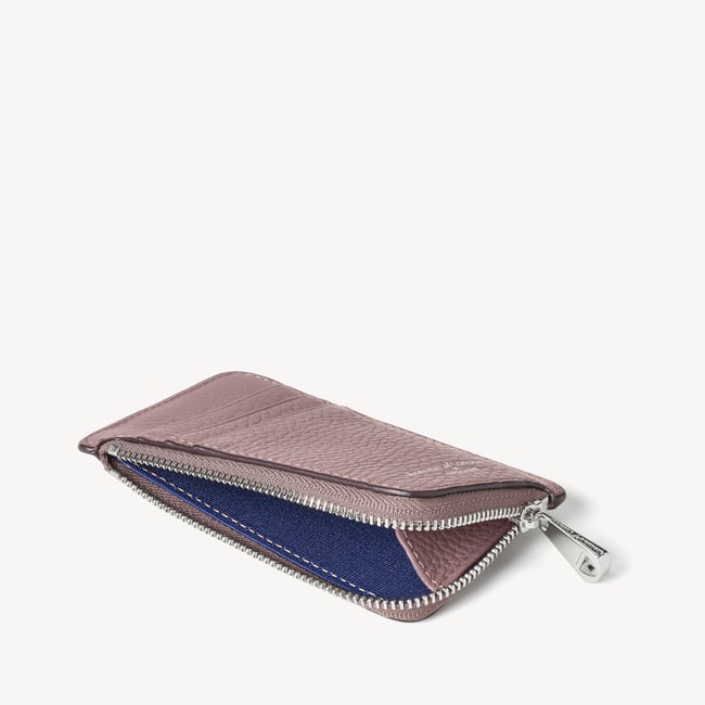 Zipped Coin & Card Holder Heather Pebble